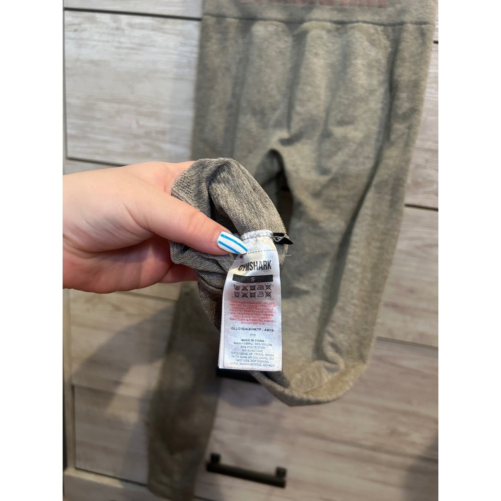 Gymshark Flex High Rise Leggings Khaki Sand Marl Seamless - Picture 5 of 6